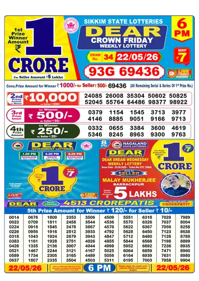 Lottery Sambad 6PM Result 22 May 2026 - Mobile