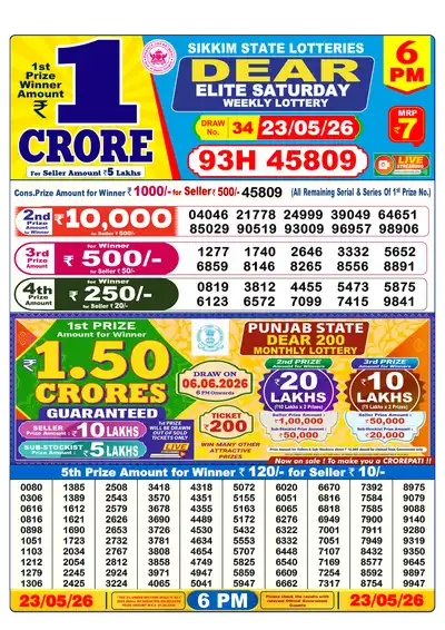 Lottery Sambad 6PM Result 23 May 2026 - Mobile