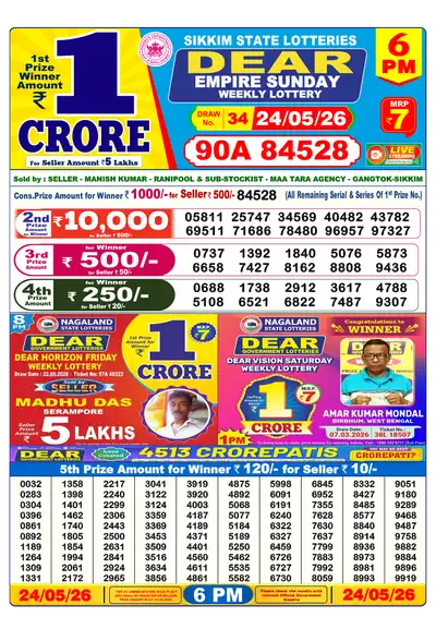 Lottery Sambad 6PM Result 24 May 2026 - Mobile