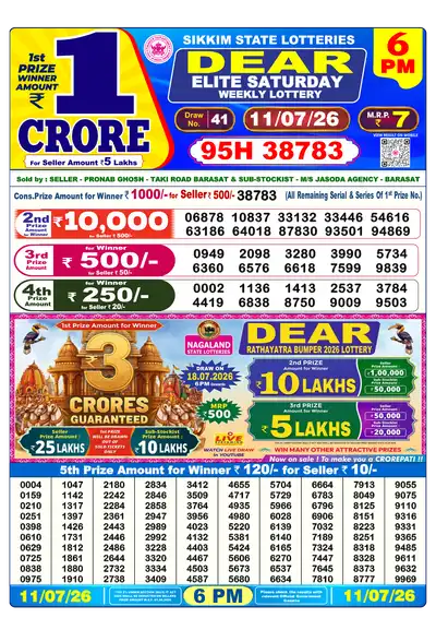 Lottery Sambad 6PM Result 11 July 2026 - Mobile