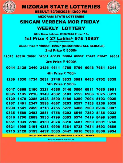 Singam Verbena Mor 12 June 2026