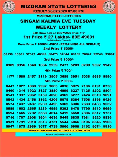 Singam Kalmia Eve 28 July 2026