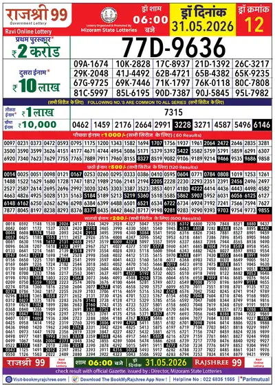 Rajshree 99 Result 31 May 2026